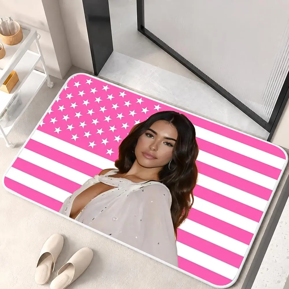 M-Madison Beer Pink American Floor Mat Flannel Rug Soft Non Slip Door Mat For Bathroom Bedroom Kitchen Living Room Home Decor