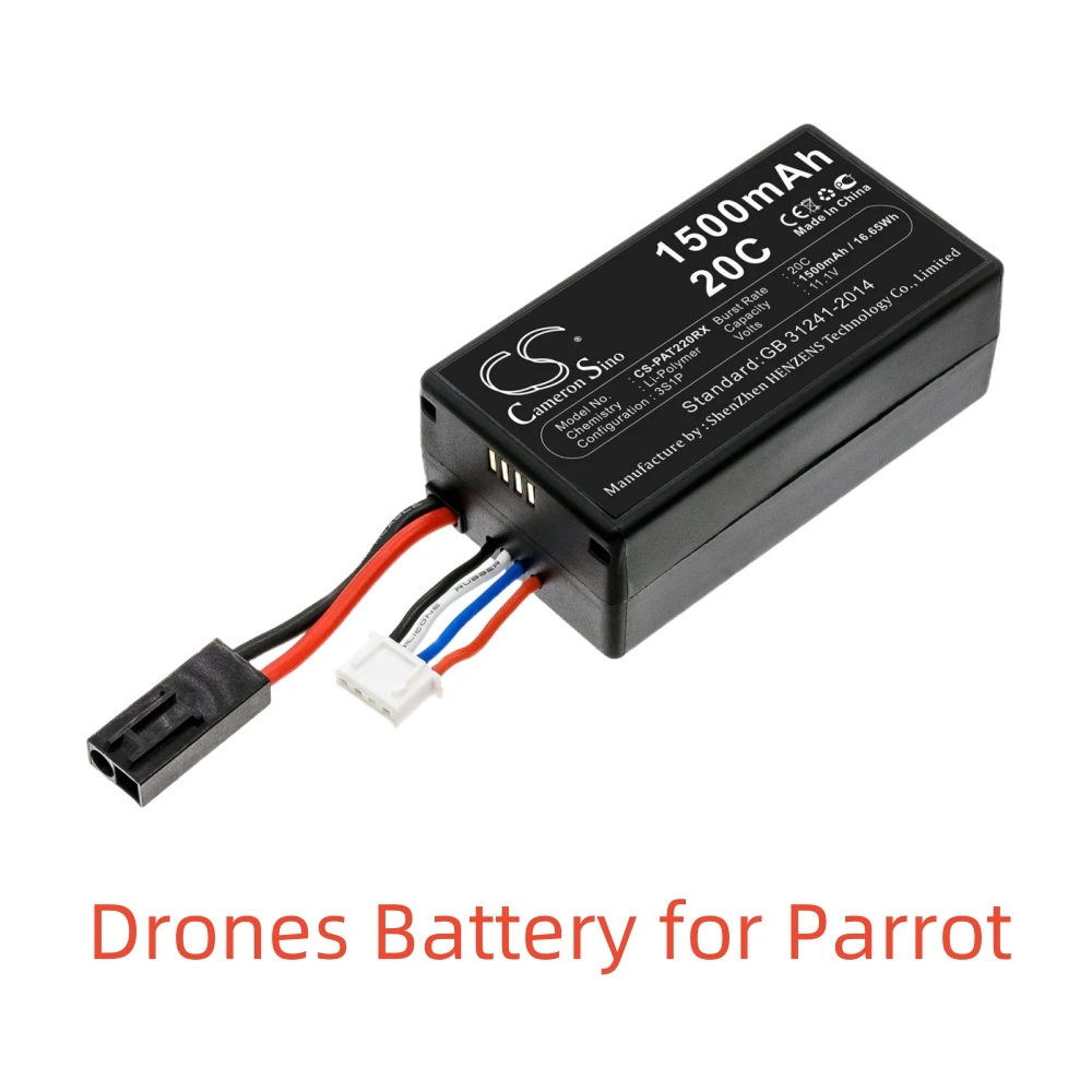 Batería de polímero de litio CS para Drones Parrot, 11,1 V,1500mAh,AR.Drone 2,0, doble enchufe