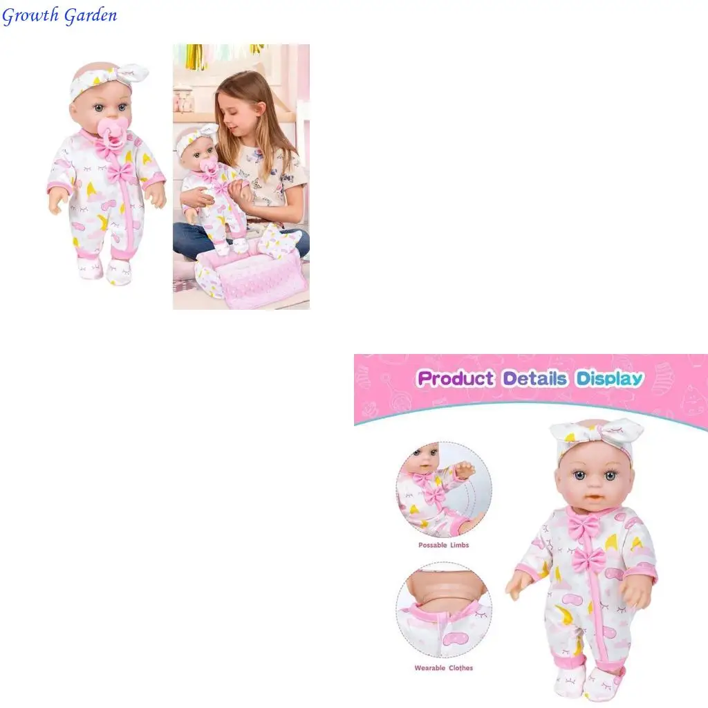 

Nurturing Doll Reborns Soft Plastic Baby Girl Doll Children Parenting Game Dolls E65D