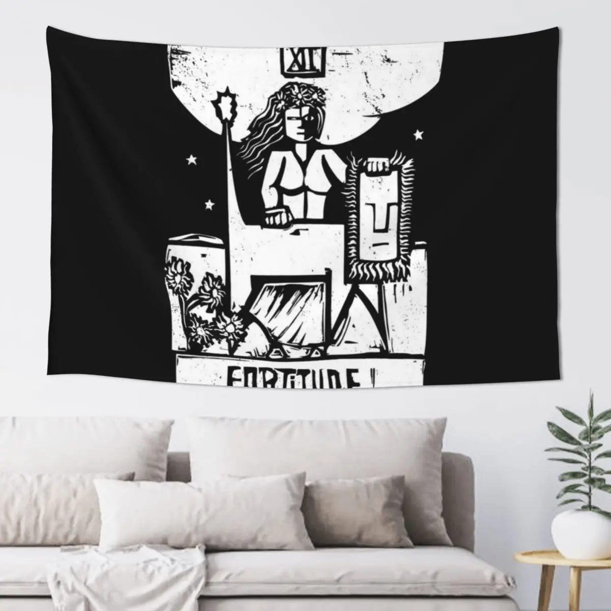 

Strength - Tarot Cards - Major Arcana Tapestry Korean Room Decor Cute Decor Tapestry