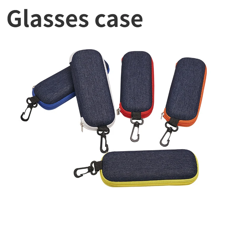 1PC Przenośne etui na okulary Pokrowiec na okulary przeciwsłoneczne Twarde etui dla kobiet Pudełko na okulary męskie ze smyczą Zapinane na zamek błyskawiczny Etui na okulary Protector