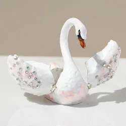 Jewelry Box Swan Shaped Trinket Boxes Vintage Ring Holder Desktop Decor Case ganizer For Small Metal Trinket Storage