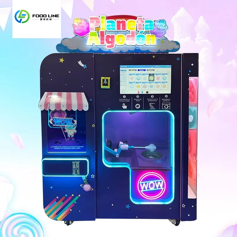 Customize High Quality Factory Custom Colourful Cotton Candy Machine Robot Automatic Candy Vending Machine