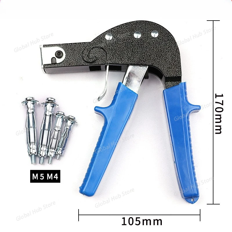 72-Piece Hollow Wall Anchor Gun & Rivet Gun Set | M4/M5 Riveter Kit For Drywall & Wood