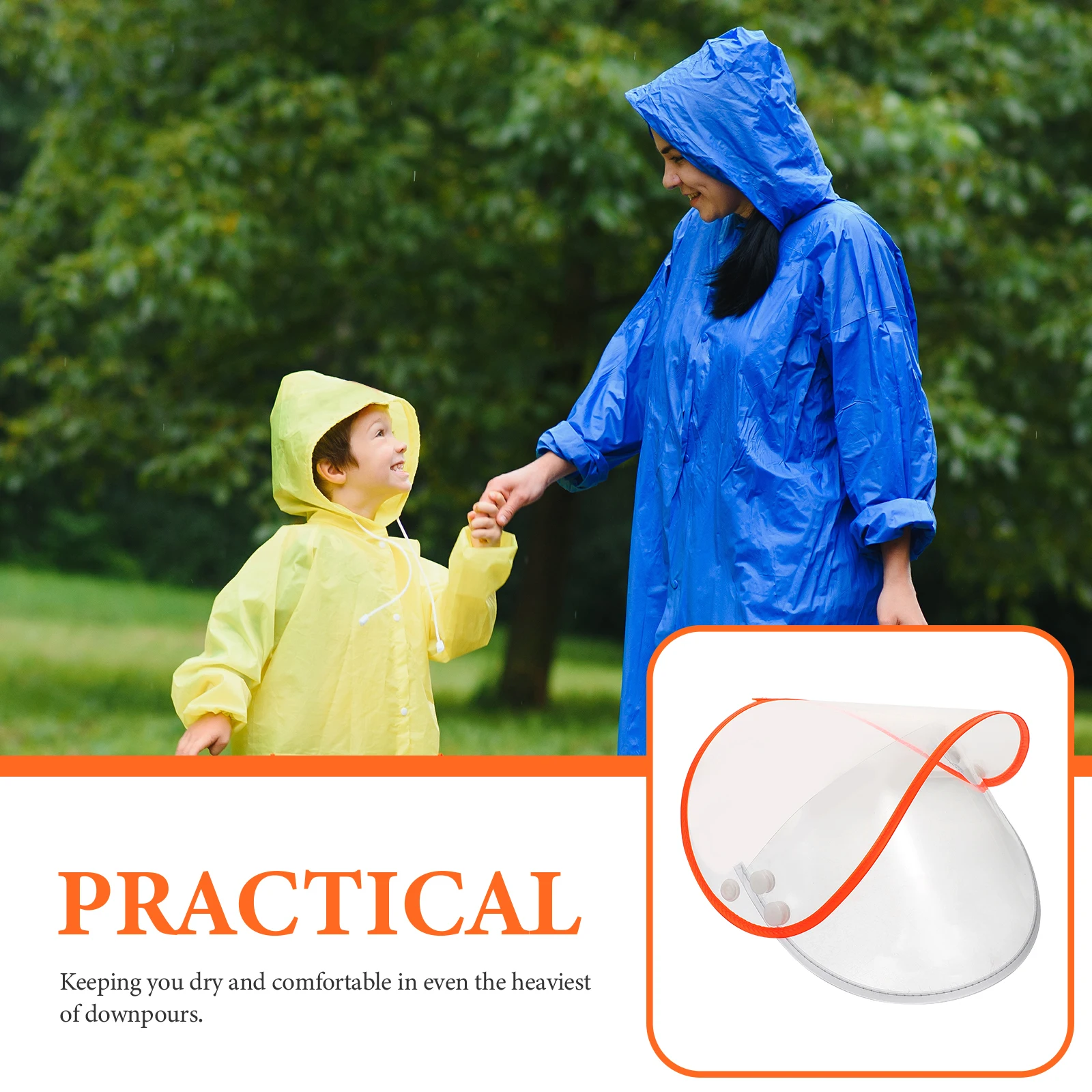 

Raincoat Hat Brim Accessories Replaceable Transparent Shield Face Protector Poncho Supplies Riding Gear Large Rainproof Hood