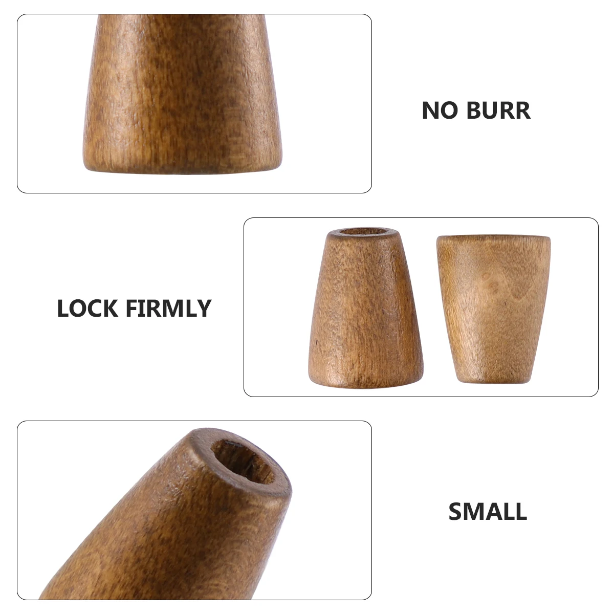 

50Pcs Chic Wooden Slide Fastener Stop Buckle Premium Material Compact Size Easy Carry Tightly Lock Cords Slide Fastener