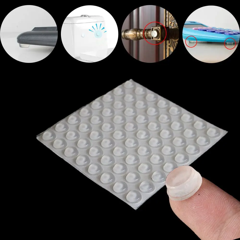 50/64/80/100PCS Anti-slip Prevent Noisy Collision Cushion Damper Furniture Door Stopper Self-adhesive Silicone Buffer Pads