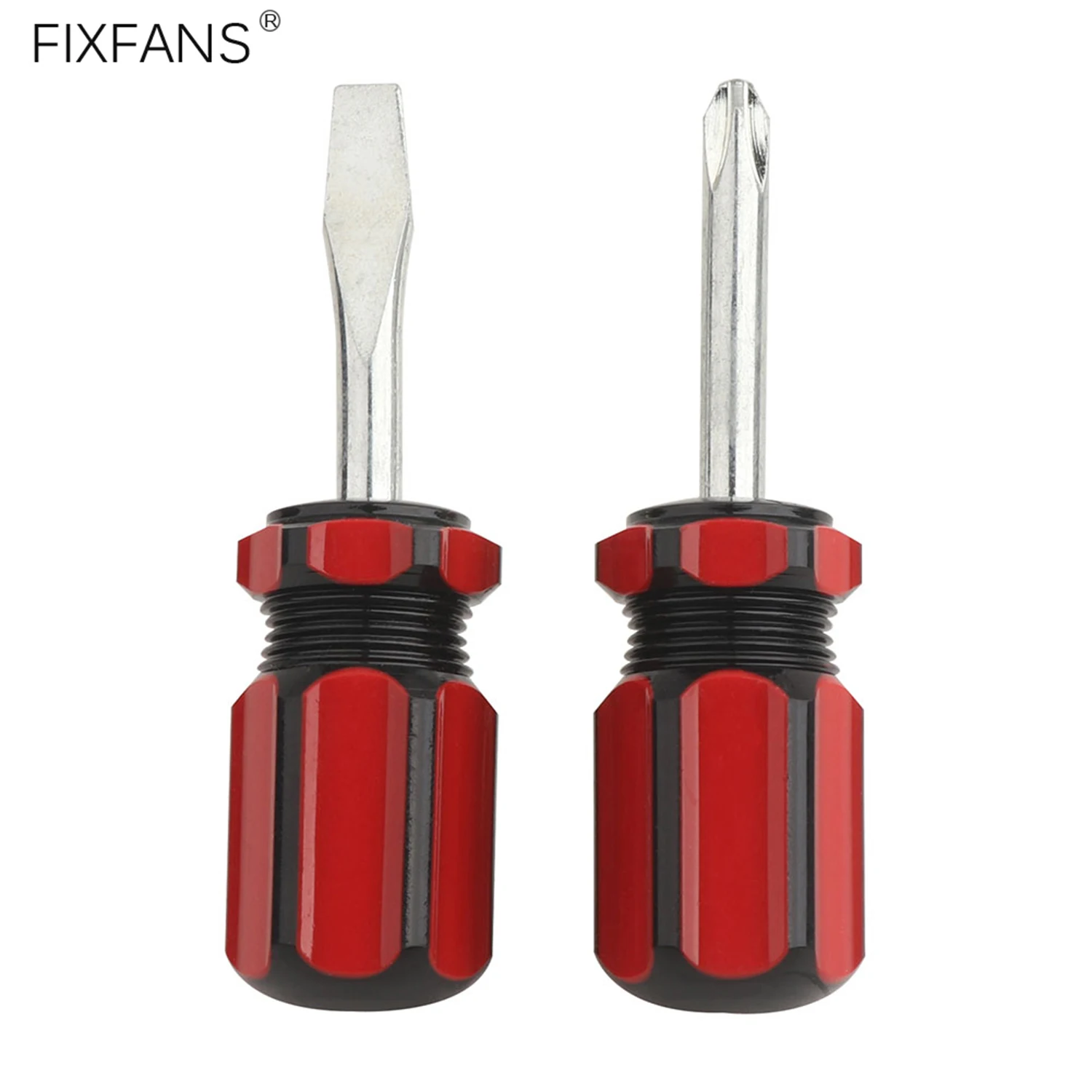 2Pcs Small Short Stubby Screwdriver Set, 6mm x 40mm Phillips and Flathead Slotted Screwdriver Hand Tool for Tight Spaces
