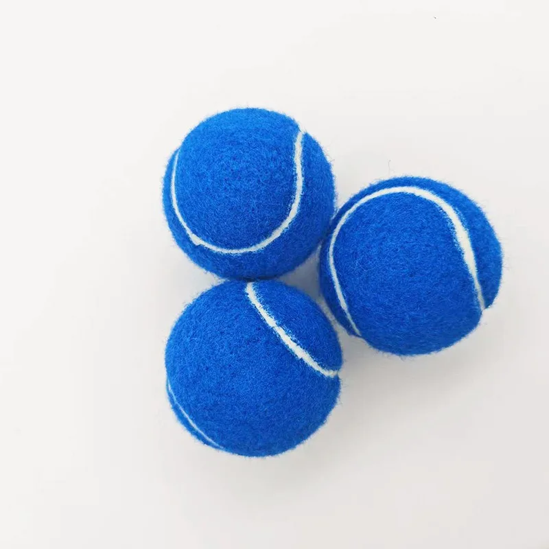 

3 Piece Set Blue Training Tennis Ball Wool Rubber Beach Tennis Balls Match Balls High Elasticity Resistant Durable Excesice