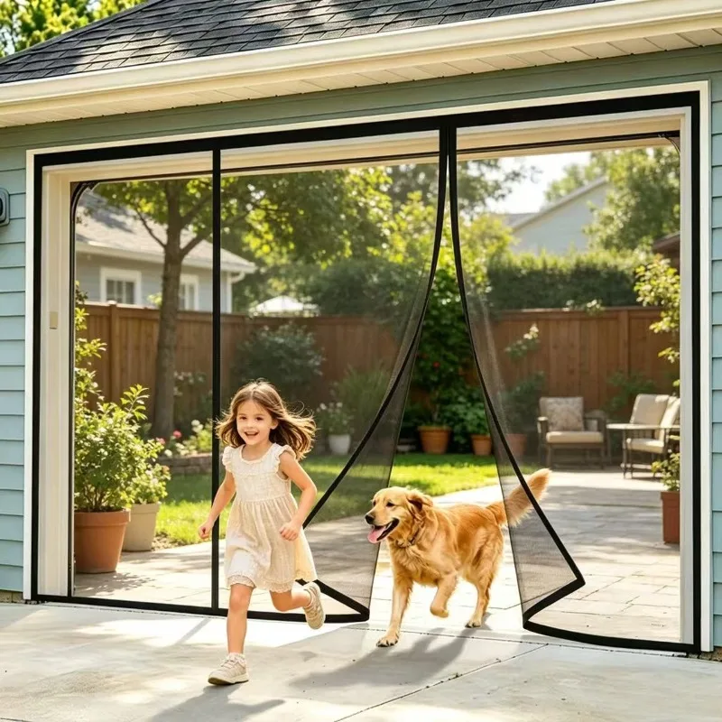 Magnetic Auto‑Close Mesh Screen Door Hands Free Anti Fly Mosquito Bug Net Curtain For Home Patio Bedroom Entry Door Frame
