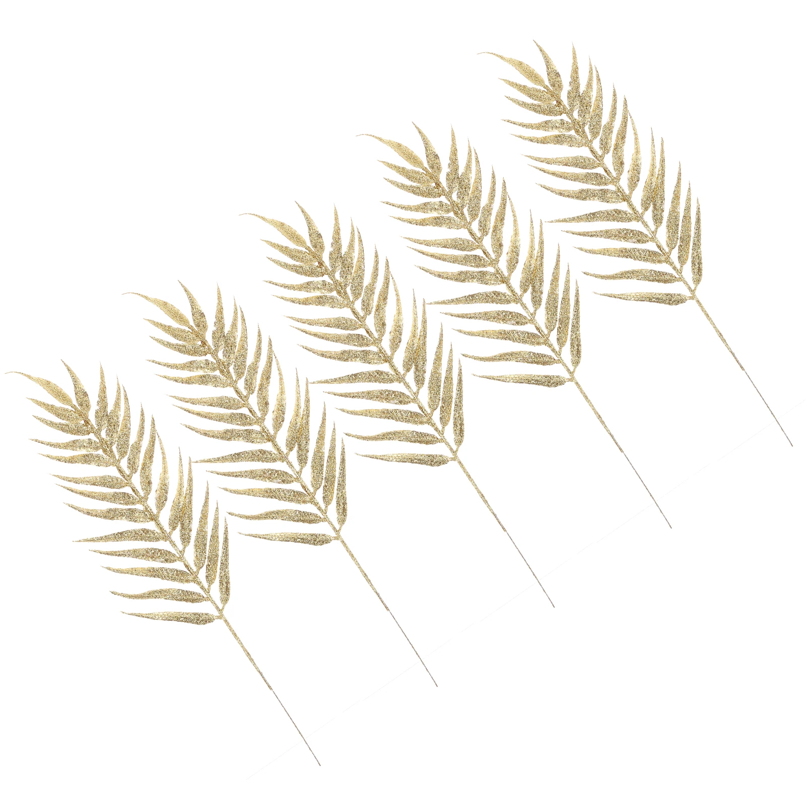 

5pcs 40cm Gold Glitter Christmas Tree Decoration Leaves Artificial Sparkle PVC Home Festive naments Holiday Tree Leaves