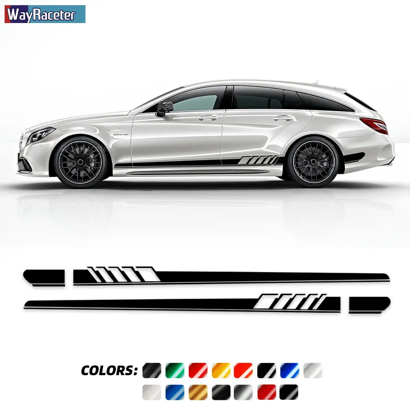 

Наклейка на юбку в полоску сбоку для Mercedes Benz CLS Class W219 C219 W218 C218 X218 C257 CLS63 AMG