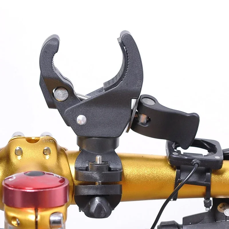 1PC Universal Bicycle Handlebar Flashlight Clip 90°Rotating LED Torch Mount Clamp Holder for Bike Adjustable Grip Bracket