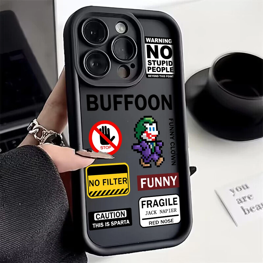 Clown Buffoon Pattern J-JokerS Phone Case for Samsung S24 S23 S22 Note FE Plus Ultra 5G Soft Silicone TPU Cover With Hand Strap