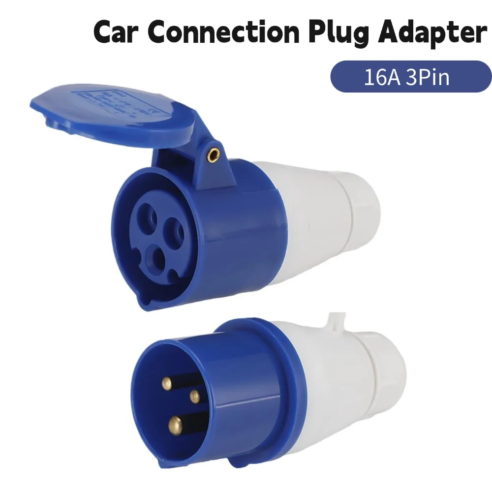 

3PIN 3PIN 16A Car Connection Plug Adapter Waterproof Industrial Plug and Socket Main Plug Hook Up Site Adapter For Caravan RV