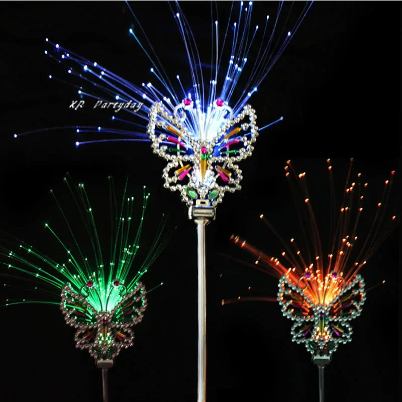 

10pcs Luminous Fiber Butterfly Stars Fairy Princess Magic Wand Crown Glow Party Gift Toy Birthday Christmas Halloween Festival