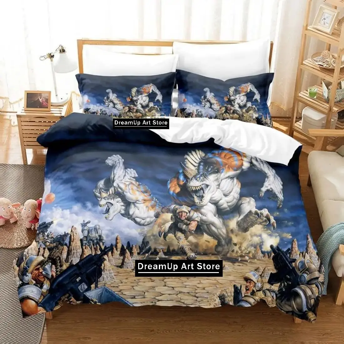 3D Print Sci-Fi Science fiction Battle Bedding Set Boys Girls Twin Queen Full Size Duvet Cover Pillowcase Bed Adult Bedroom