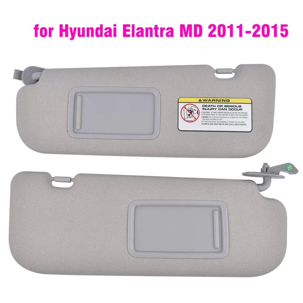 Front Sun Visor Panel  Interior Sunvisor Makeup Mirror For Hyundai Elantra MD AVANTE 2011 2012 2013 2014 2015 Gray 852103X000