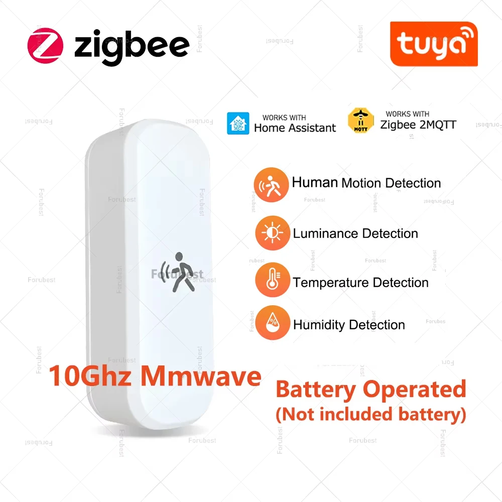 

Детектор движения человека Zigbee, 10 г мм, волновой датчик человеческого тела, освещенность, температура, обнаружение влажности для приложения Tuya Smart Life