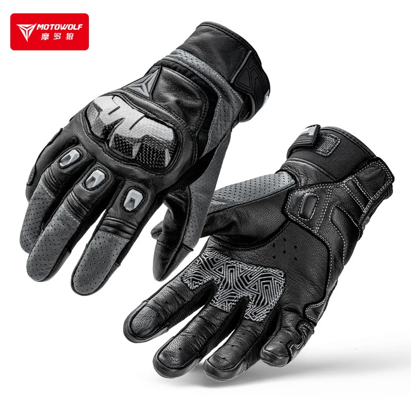 Summer Motorcycle Gloves Men Women Leather Motocross Gloves Accessorios Protection Retro Antique Fashion Antislip Breathable