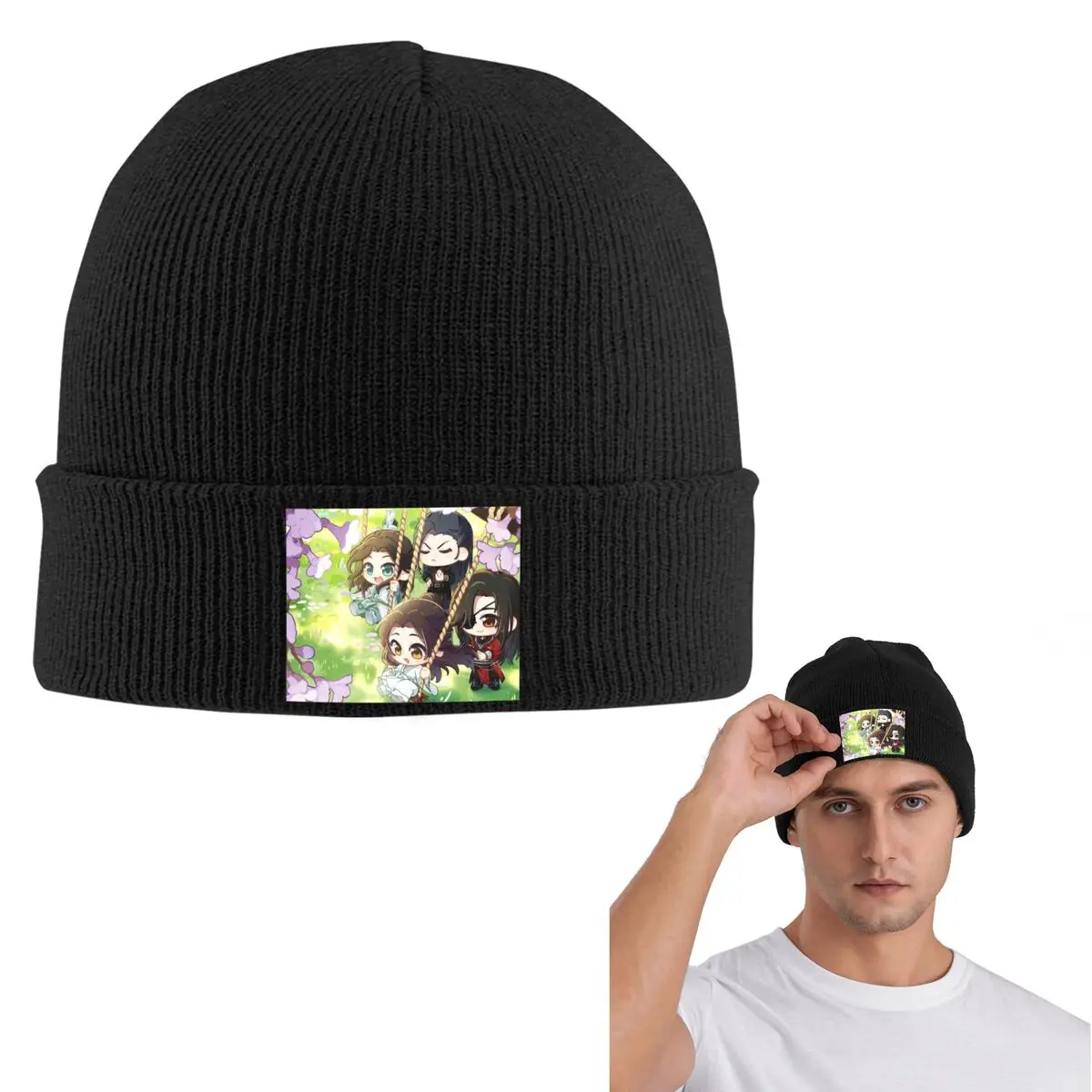 Heaven Official's Blessing Anime Warm Knitted Cap Winter Knit Bonnet Hat Skullies Beanies Hip Hop Caps for Unisex