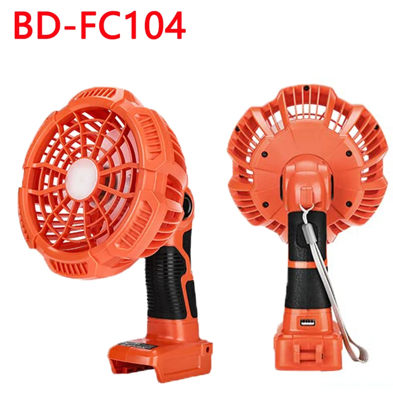 

Portable Outdoor Fan Rechargeable Camping Fan for Black & Decker 20V Batteries with Remote Control Unit, USB-A Port, LED Lights