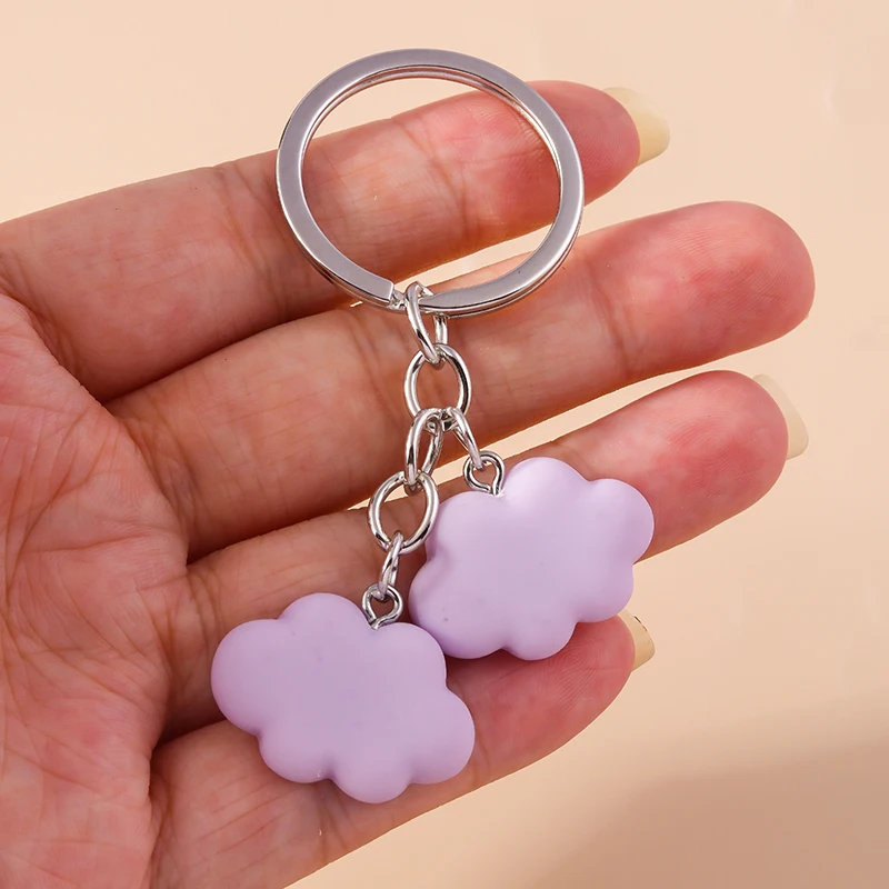 Aihua Bunte süße Harz weiße Wolke Schlüsselanhänger für Frauen Souvenir Geschenke Handtasche Anhänger Sommer Urlaub Schlüsselanhänger DIY Schmuck – Detail 9