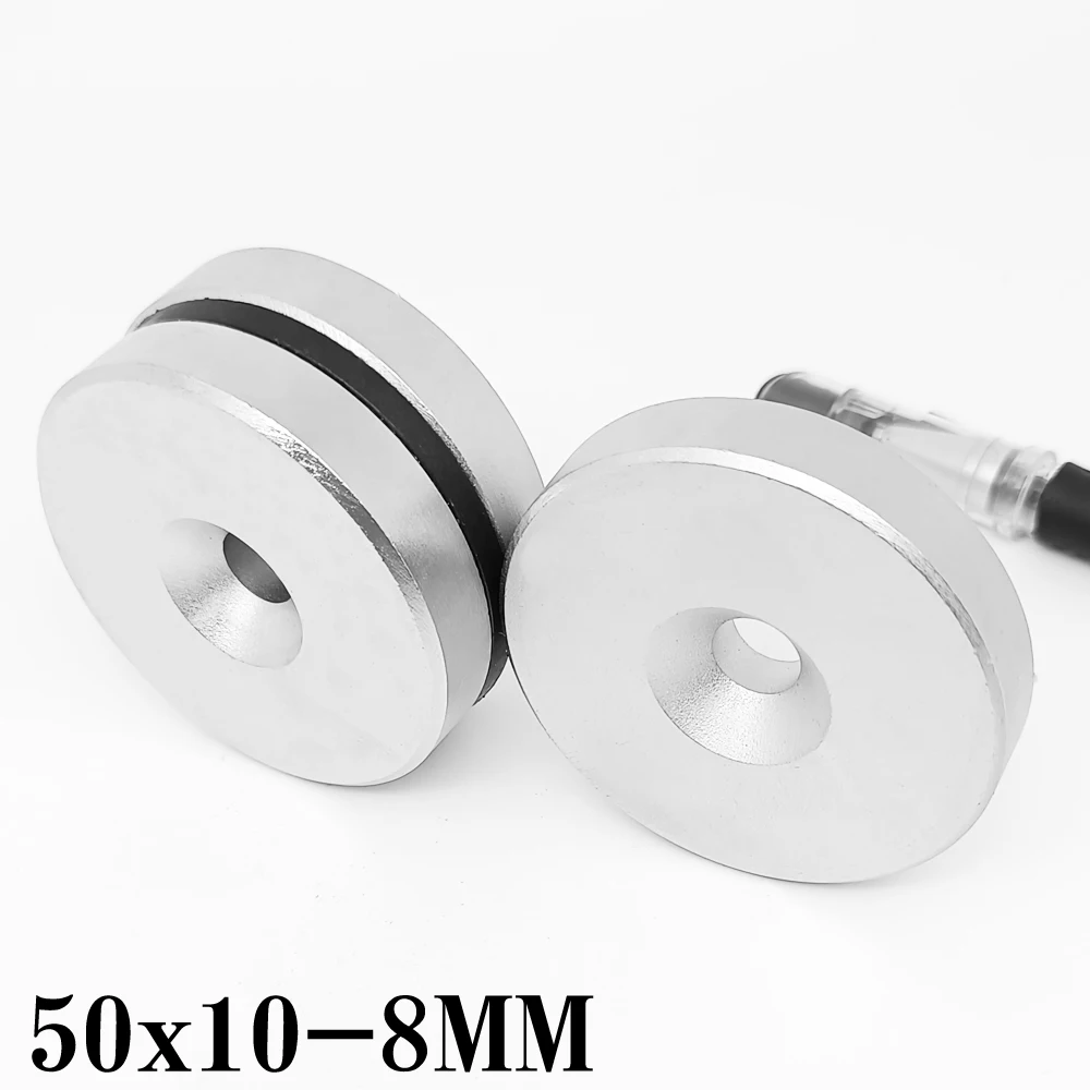 50X10-8 Strong Cylinder Rare Earth Magnet 50*10 Hole 8mm Round Neodymium Magnetic Magnets N35 50x10-8mm 50*10-8