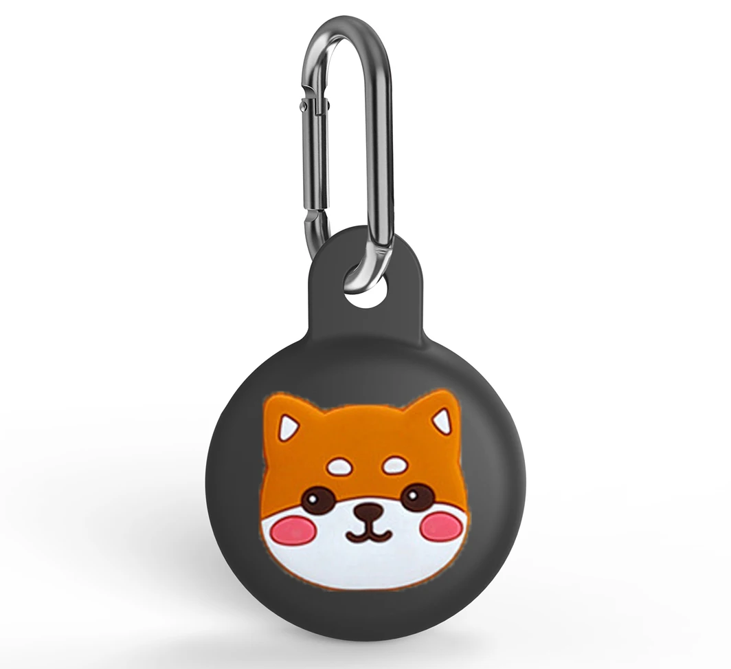 에어태그 커버 귀여운 한국 재미있는 개 만화 실리콘 보호 분실 방지 보호 케이스, 에어 태그 로케이터 트래커 커버