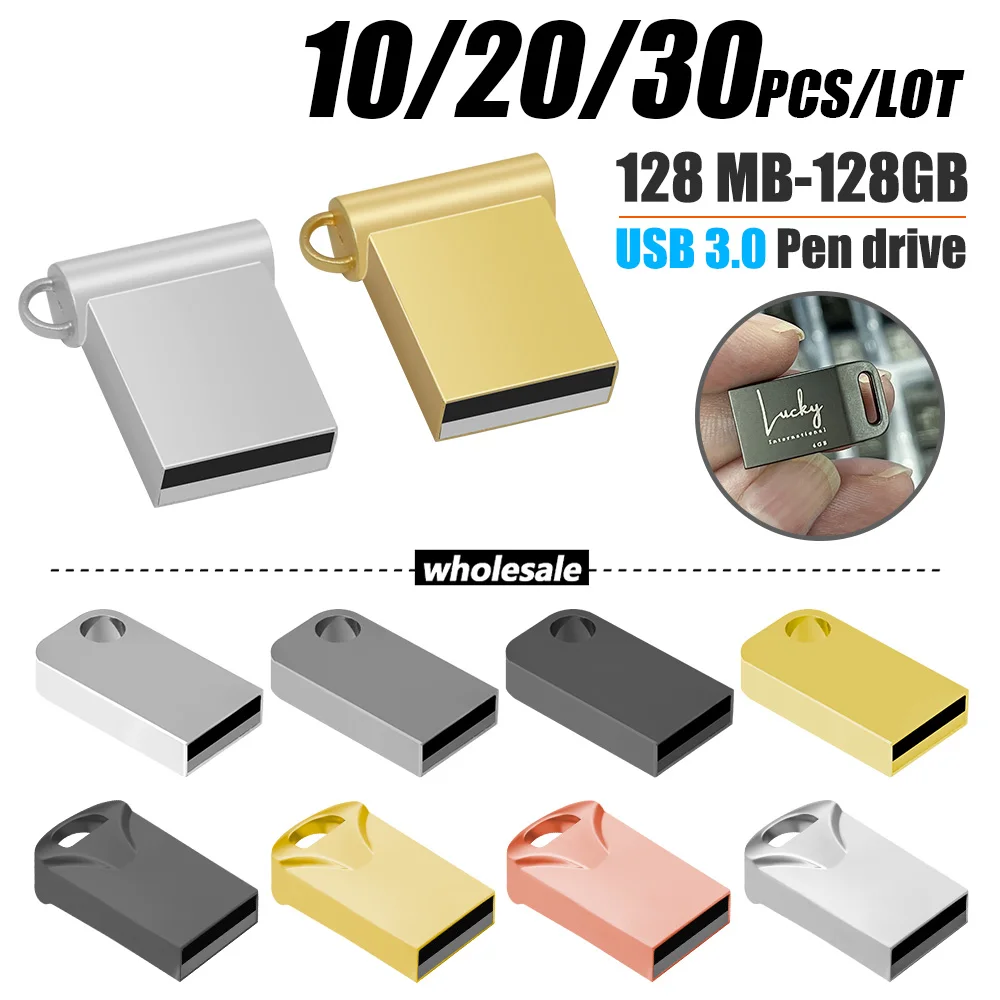 

10/20/30 шт. Бесплатная память с логотипом U-диск USB-флеш-накопитель 4 ГБ USB-металлический флэш-накопитель 64 ГБ USB Mini Pen Drive 32 ГБ памяти U-диск в подарок