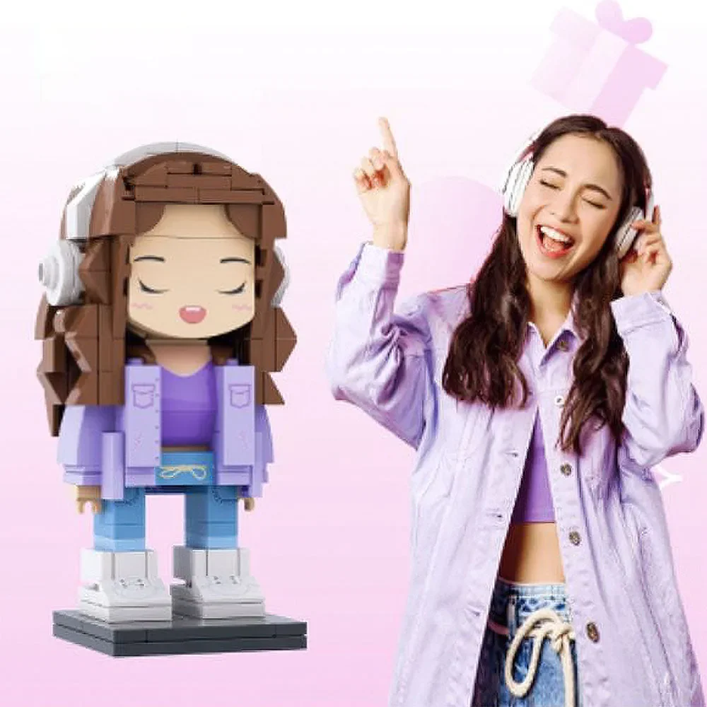 Personalized Character Brickfigures, Custom Portrait For Person, Small Particle Structure Keepsake To Record Beautiful Memories.