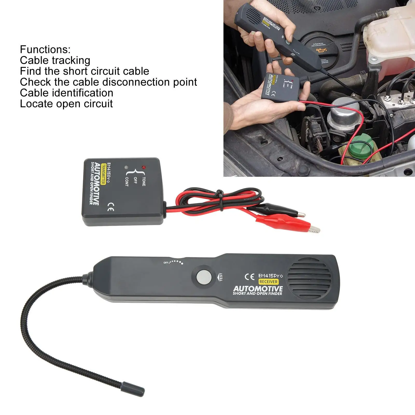 Buscador de fallas de circuito de alta sensibilidad Flexible para sonda em415pro, probador de rotura de cable de coche, fácil de usar, encontrar cortocircuito