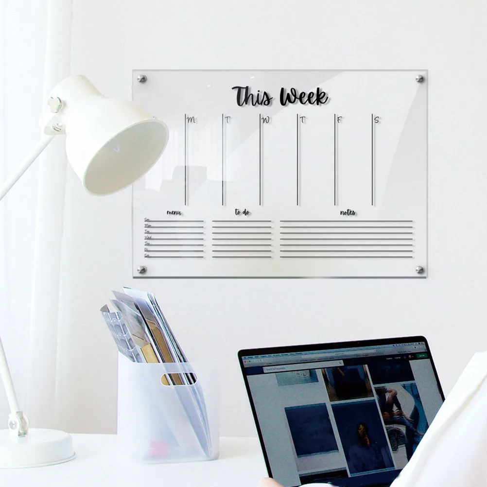 

1 Set Acrylic Wall Calendar Month Planner Erasable Transparent Hanging Board Sign for Office Home School Organization