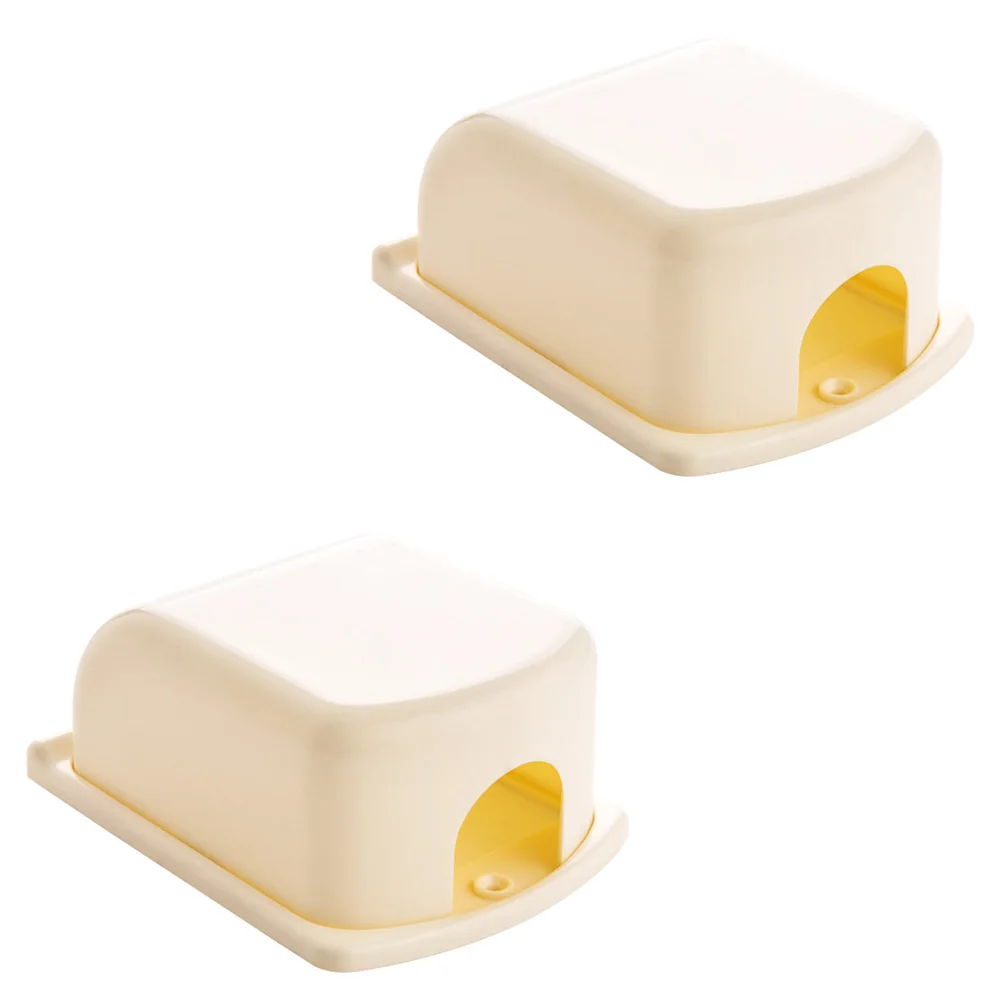 

2pcs Abs Wall Socket Safe Protective Cover Flame Retardant Waterproof Home Decor Bedroom Socket Cover Household Wall
