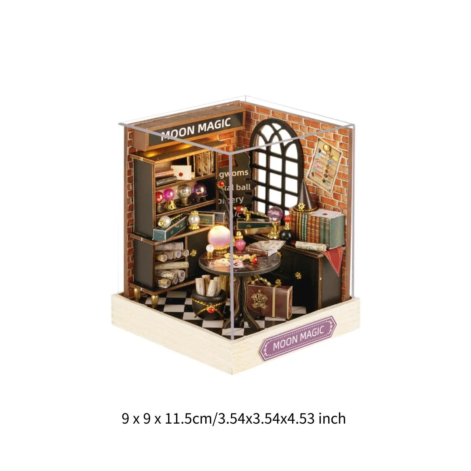 Miniature House Kits DIY Mini Dollhouse Doll House Crafts Dustproof Cover Built