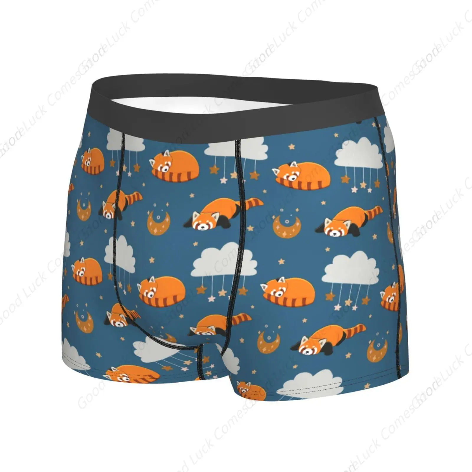Sleeping Red Panda Pattern Men's Underwear Boxer Briefs Soft Stretch Underpants Trunks for Gift Small