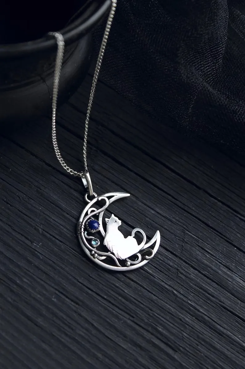 Cat Moon Earrings