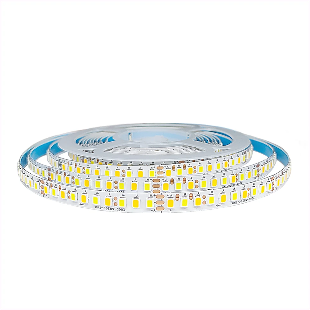 (3 solder joints) 5 meters 2835-200D-7mm SANAN Chip LED strip constant current LED ribbon 20W×2/Meter 3colors light belt.