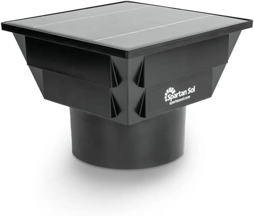 

Вентилятор солнечной энергии — универсальный, подходит для труб диаметром 3 и 4 дюйма — портативный вытяжной вентилятор для Porta Potty, навесов, домиков для собак, зеленый