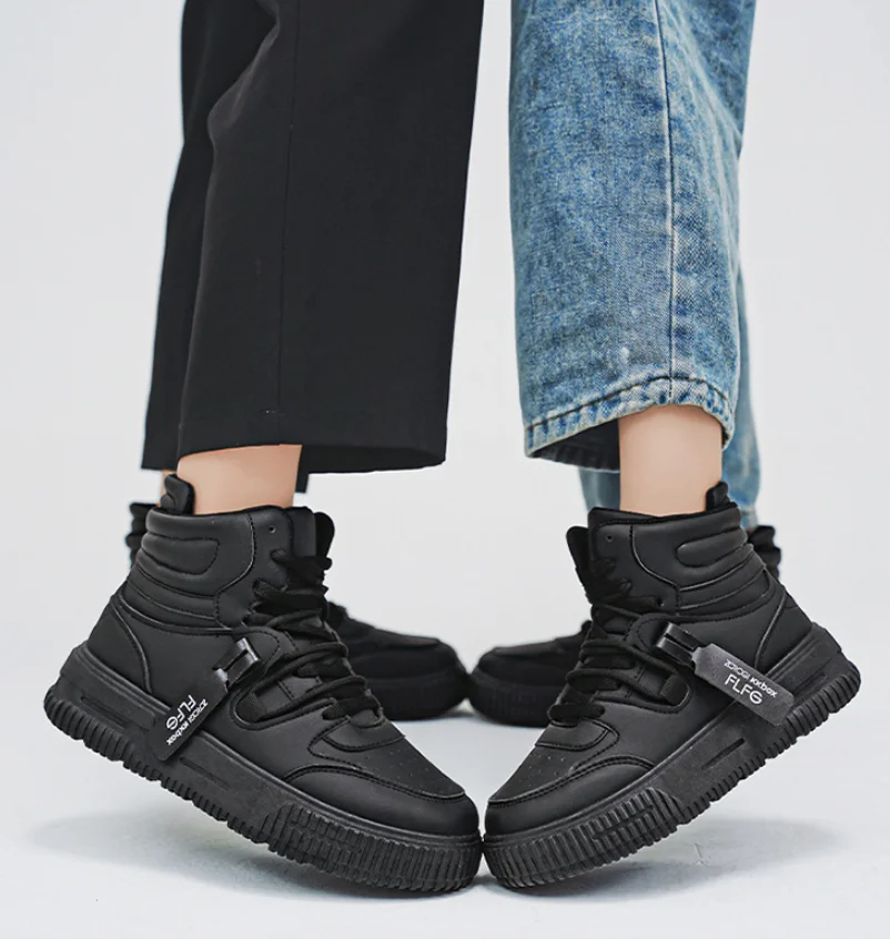 موضة جديدة أحذية رياضية كاجوال عالية أعلى أحذية التزلج أحذية الطلاب الرجال والنساء الاتجاه ارتداء مقاومة الأزواج لونين #4