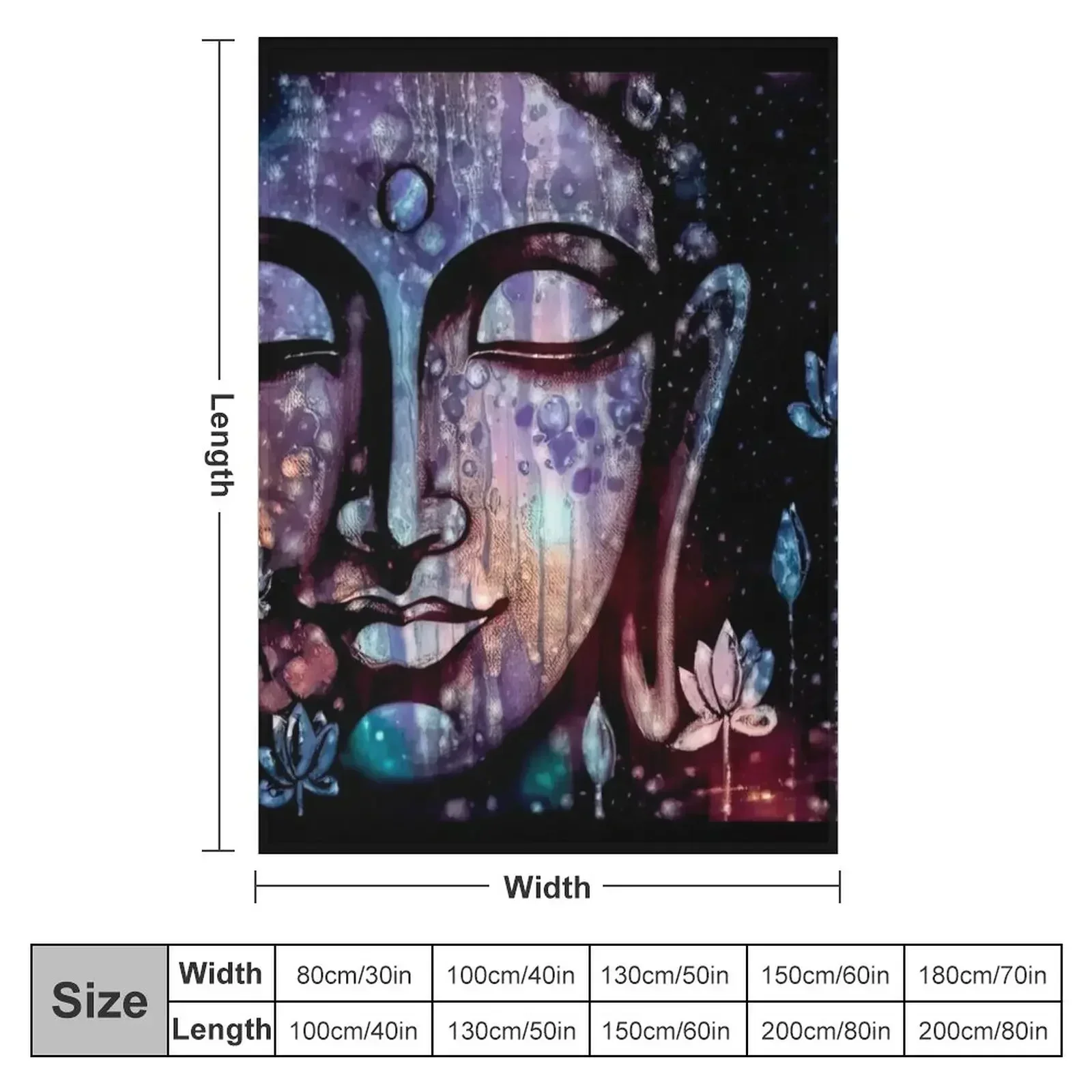 PURPLE BUDDHA - STELLAR GLOW Throw Blanket Sofas Beautifuls Vintage Luxury Thicken Blankets