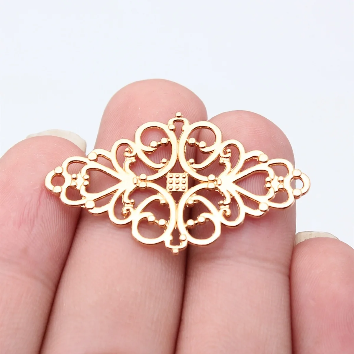10 sztuk 3 kolorowe kwiaty złącze Charms złącze kwiat Charms dla tworzenia biżuterii złącze motyw do tworzenia bransoletek 25x41mm — zdjęcie 5