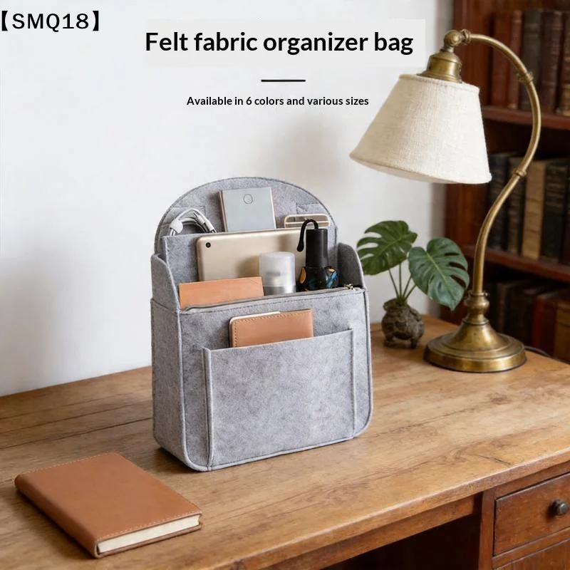 Felt Backpack Organizer Insert Multi Compartment Bag In Bag Liner Large Capacity Lightweight Divider Travel School Storage【SMQ】