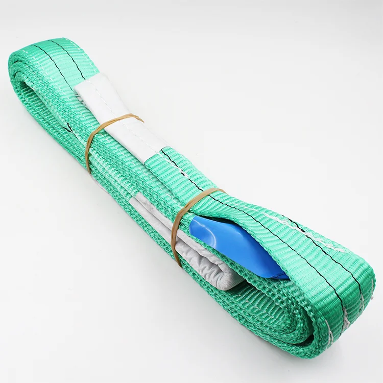 2T 2m One Way Belt Color Code Textile Tape Lifting Slings Belt Crane Flat Polyester Lift Webbing Sling