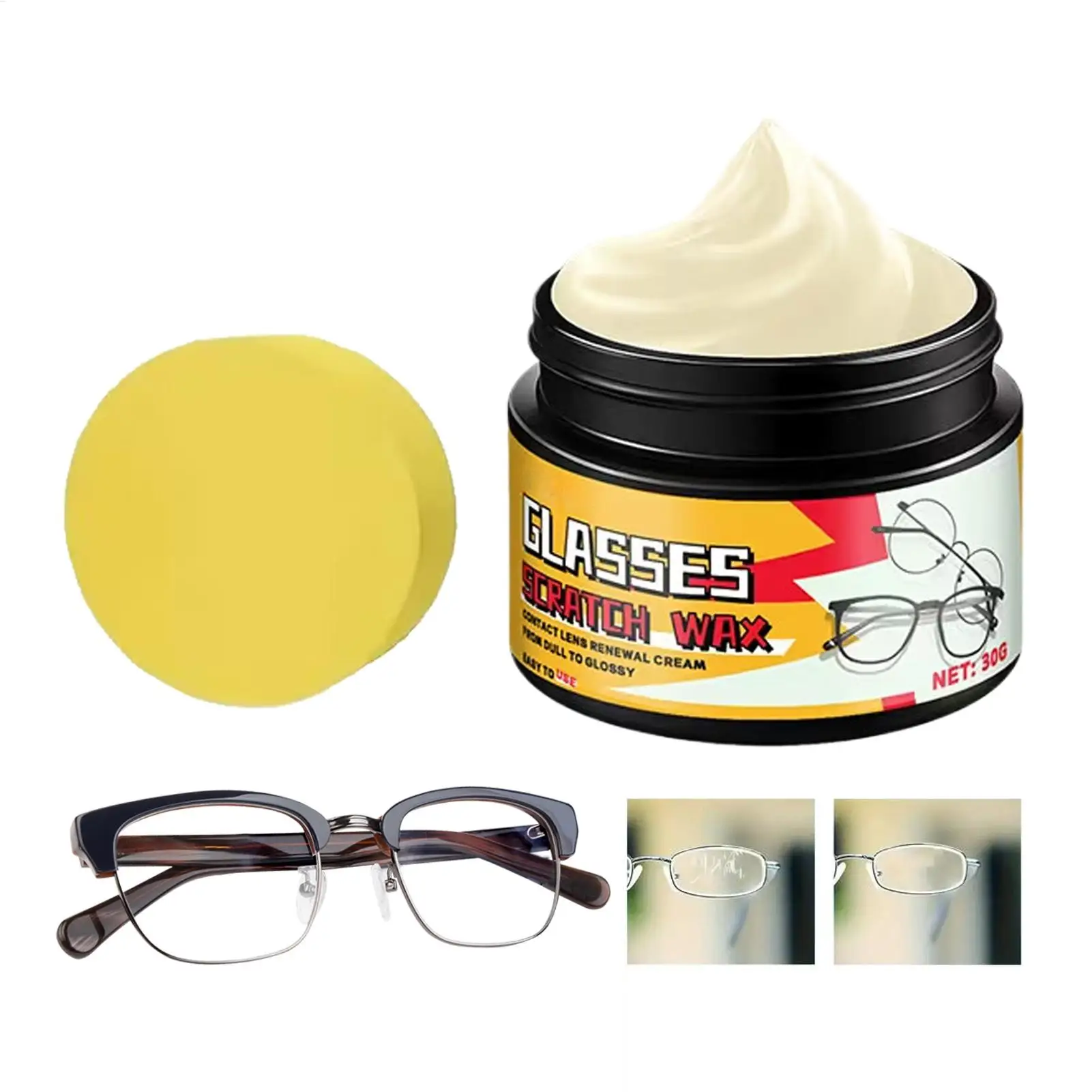 30g Scratch Remover Paste Long-Lasting Formula For Glasses Car Windshield Erases Scratches From Phone Camera Watch