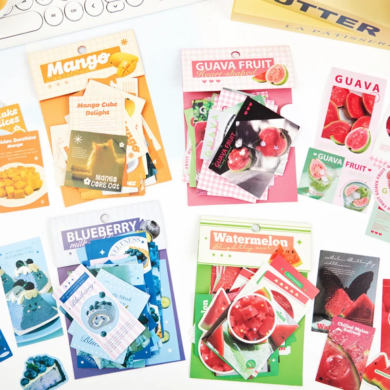 50 Stück koreanische Ins-Sommer-Themen-Journal-Collage-Aufkleber, DIY handgemachte Album-Scrapbooking-Dekorationsartikel