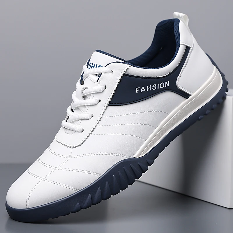 Men's Spring 2026 Leather Sport Shoes Casual Low-Top Travel Breathable Fashionable Rubber Outsole Comfortable Lightweight