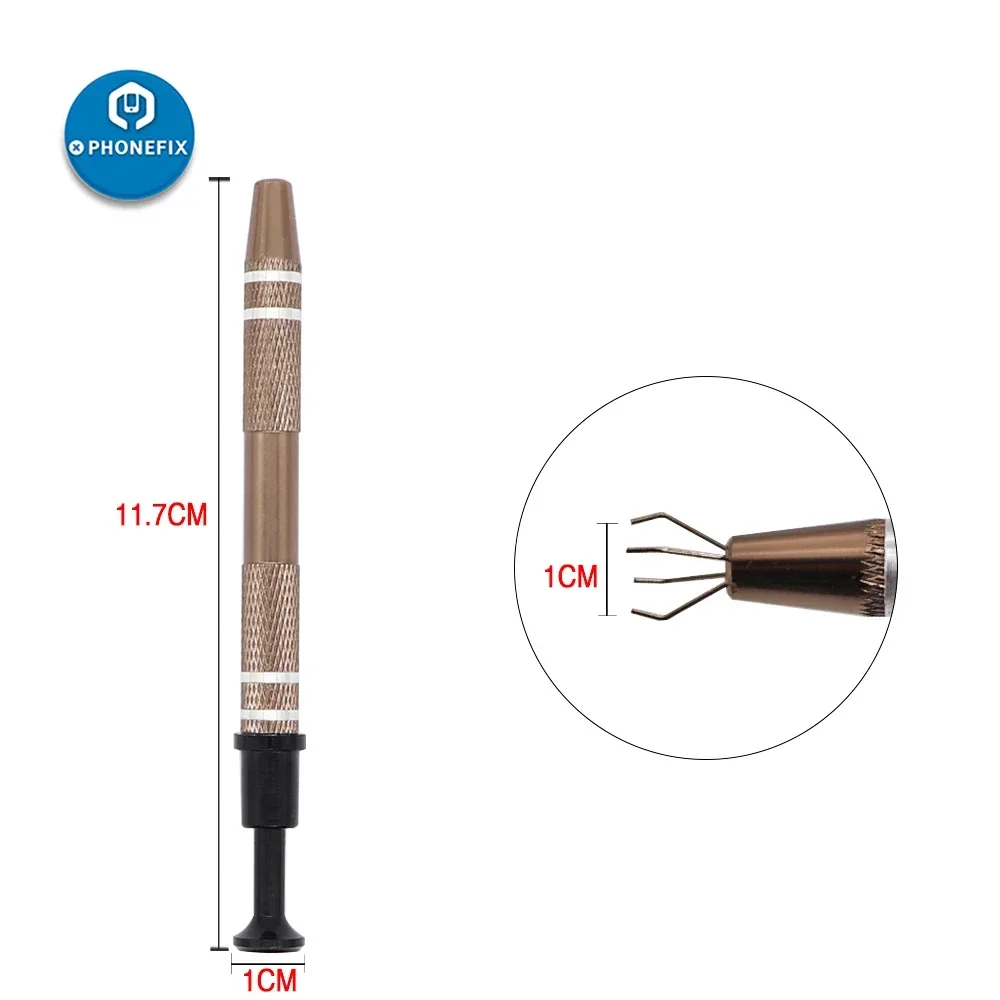PHONEFIX-IC Chip Componente Metal Grabber para ROM Extração, Extrator de remoção, Celular Chip IC, Pick-up Quatro Garra Design Pen
