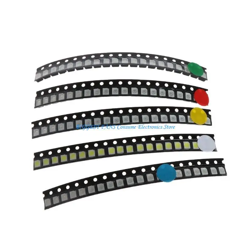 100 Pcs 5 Colors 3528 1210 LED Light Red Green Blue Yellow White Assotment K