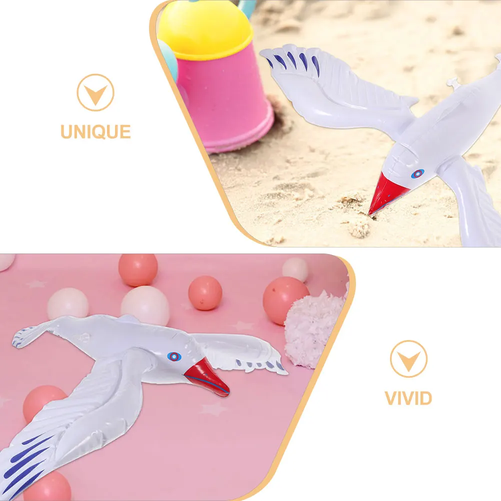 4 Uds. De piscina con forma de gaviota para niños, decoración para fiesta en la playa, juegos de piscina flotantes, decoraciones de piscinas inflables grandes para pájaros para niños